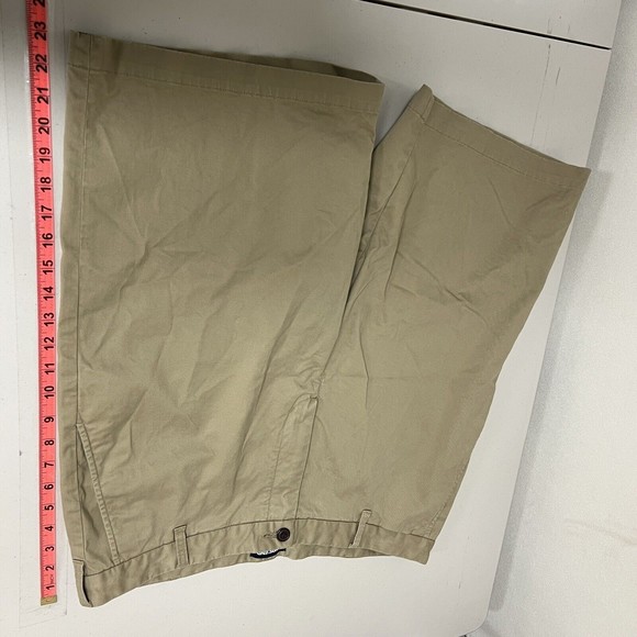 Lands End Mens Chino Shorts Size 38 Khaki Beige Summer Golf Preppy Bermuda - Picture 4 of 7